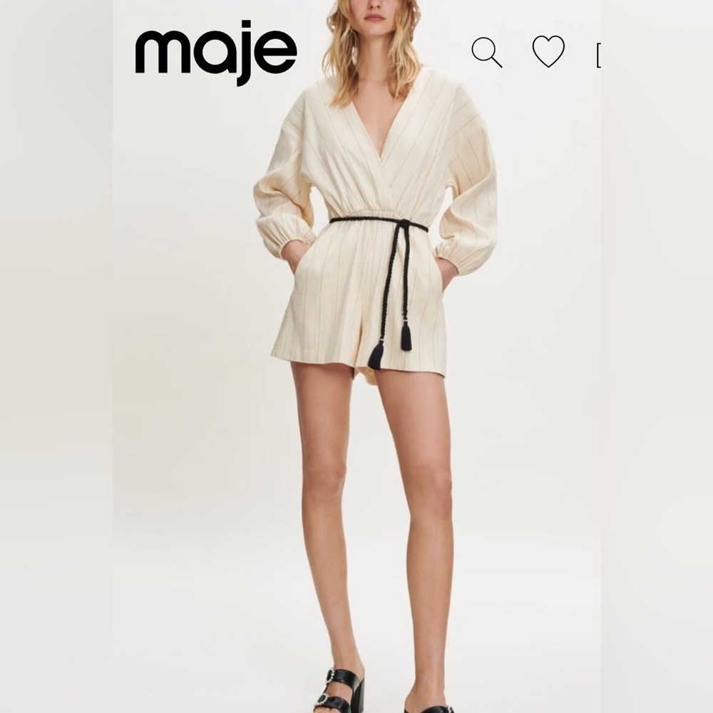 MAJE Combination Shorts in Linen & Cotton Jumper  sz 36